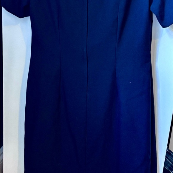 Beautiful classic navy wool tailored dress - Picture 3 of 4